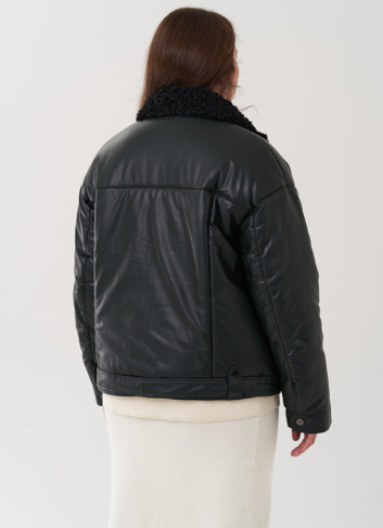 Косуха утепленная из экокожи с отделкой из экомеха Косуха утепленная из экокожи с отделкой из экомеха