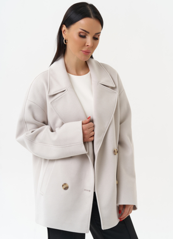 Укороченное двубортное пальто