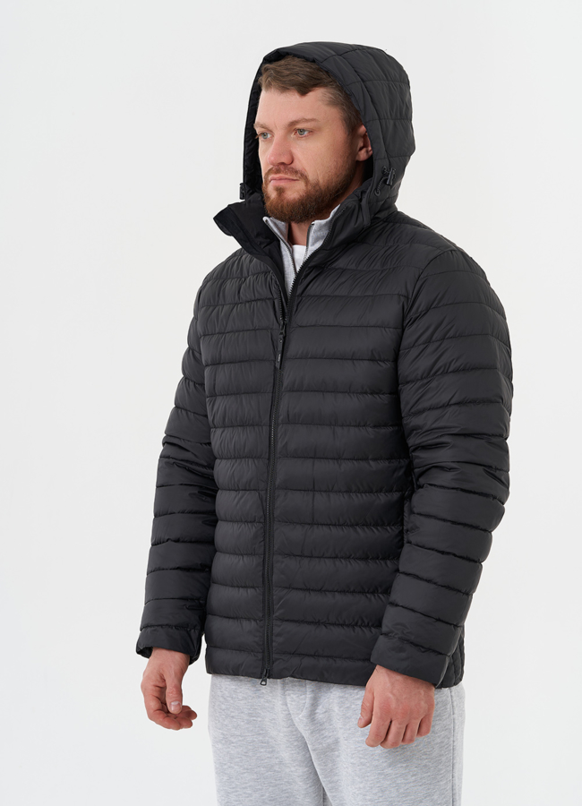 Стеганая куртка с капюшоном модель № 28019 универмаг малина