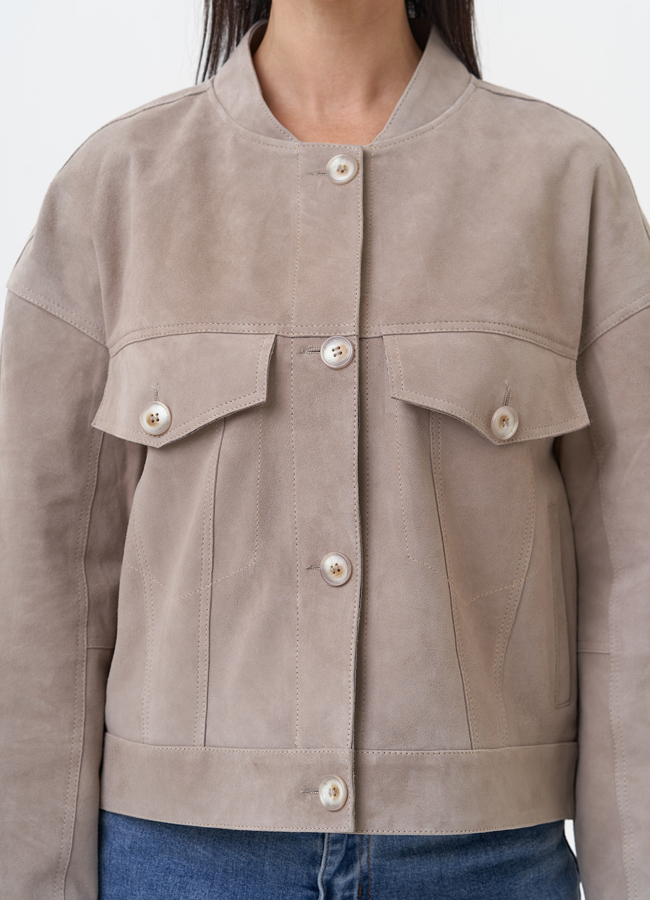 Светлая куртка из замши модель № 29927 универмаг малина