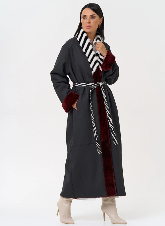 Двусторонняя женская дубленка из овчины SATINO