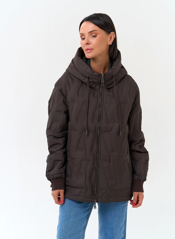 Женская двухстороняя куртка с капюшоном фото