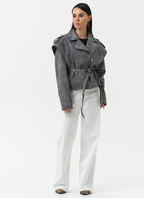 Куртка женская из эко кожи в стиле ретро