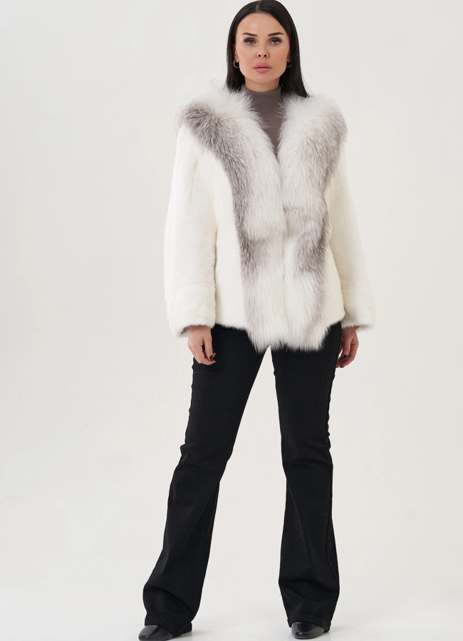 фото Короткая шуба из норки модель № 29466