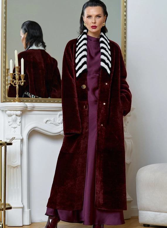 Двусторонняя женская дубленка из овчины SATINO