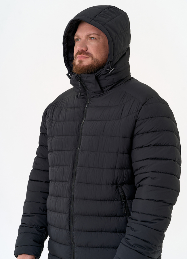 Мужской пуховик черного цвета модель № 31474 универмаг малина