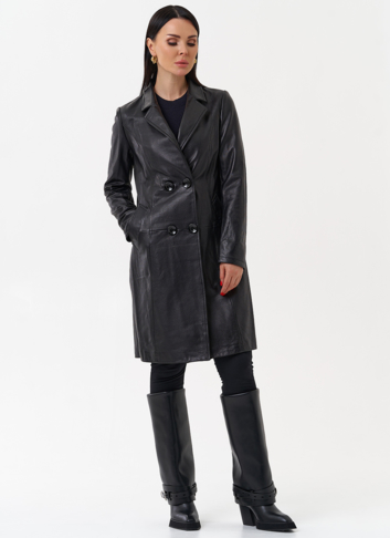 Плащ женский из натуральной кожи