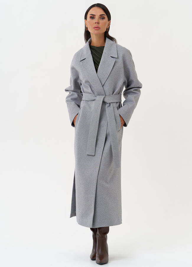 Женское пальто с английским воротником модель № 31210 меха малина