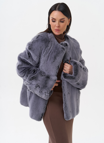 Короткая шуба из меха кролика