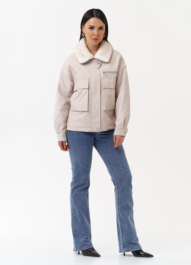 Куртка весенняя из искусственной кожи  модель № 2181 в кредит